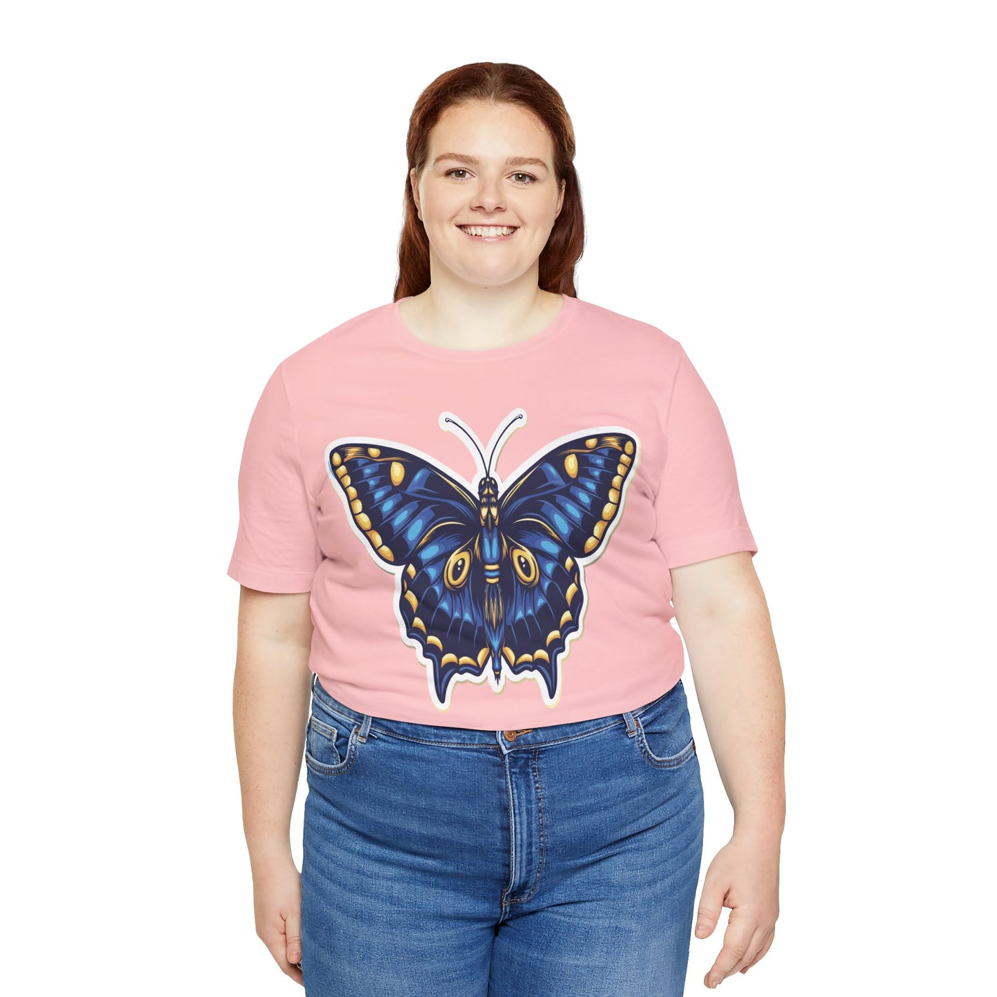 Cotton Tee Shirt with Butterfly Prints