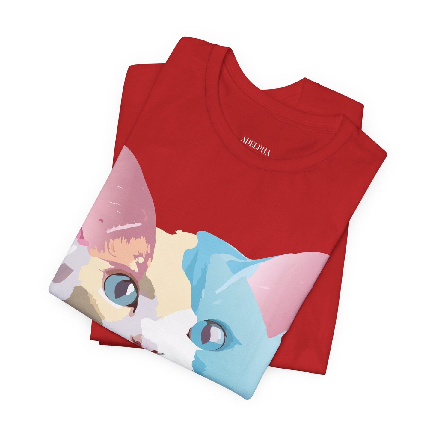 Cat Graphic Tee Unisex Short Sleeve Shirt With Vintage Adelpha Artwork