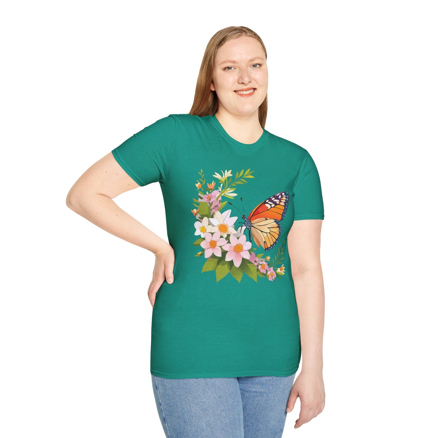 Monarch Butterfly T Shirt Unisex Softstyle Gildan 64000 100 Percent Cotton Tee Breathable