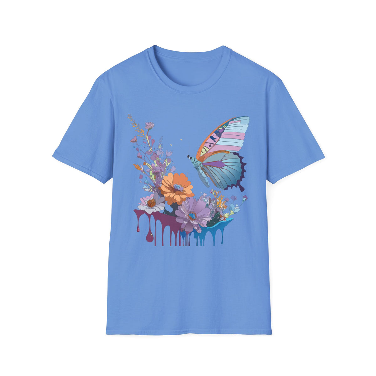 Butterfly Floral Graphic Design Unisex 100 Cotton Gildan T-Shirt