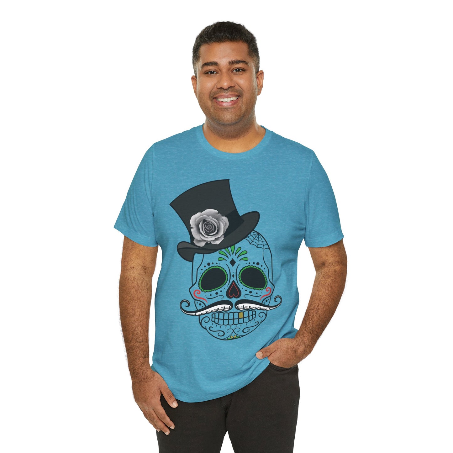 Unisex-T-Shirt aus Baumwolle mit Totenkopf