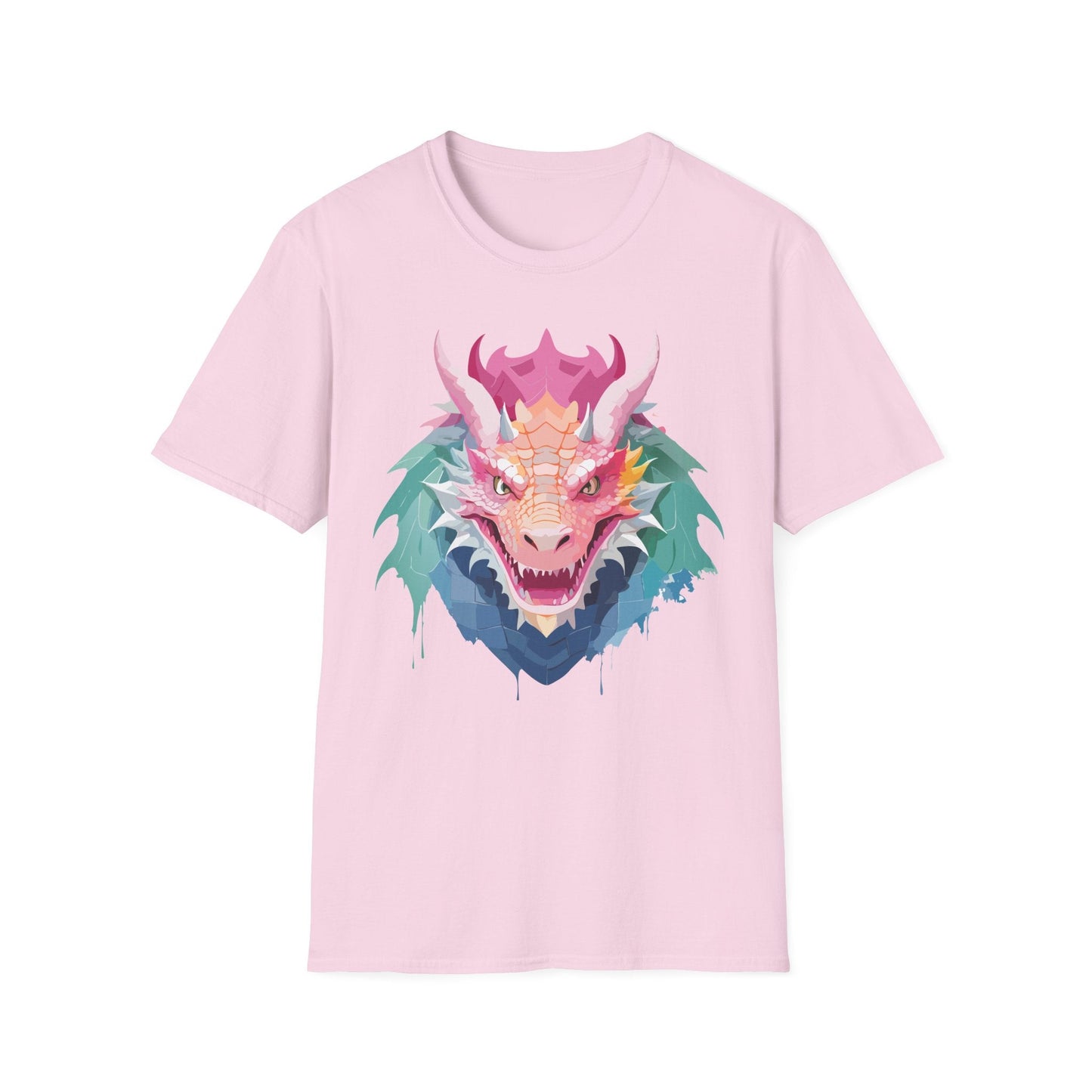 Dragon T Shirt Unisex Softstyle Cotton Tee With Animal Art Design Graphic Print Artwork