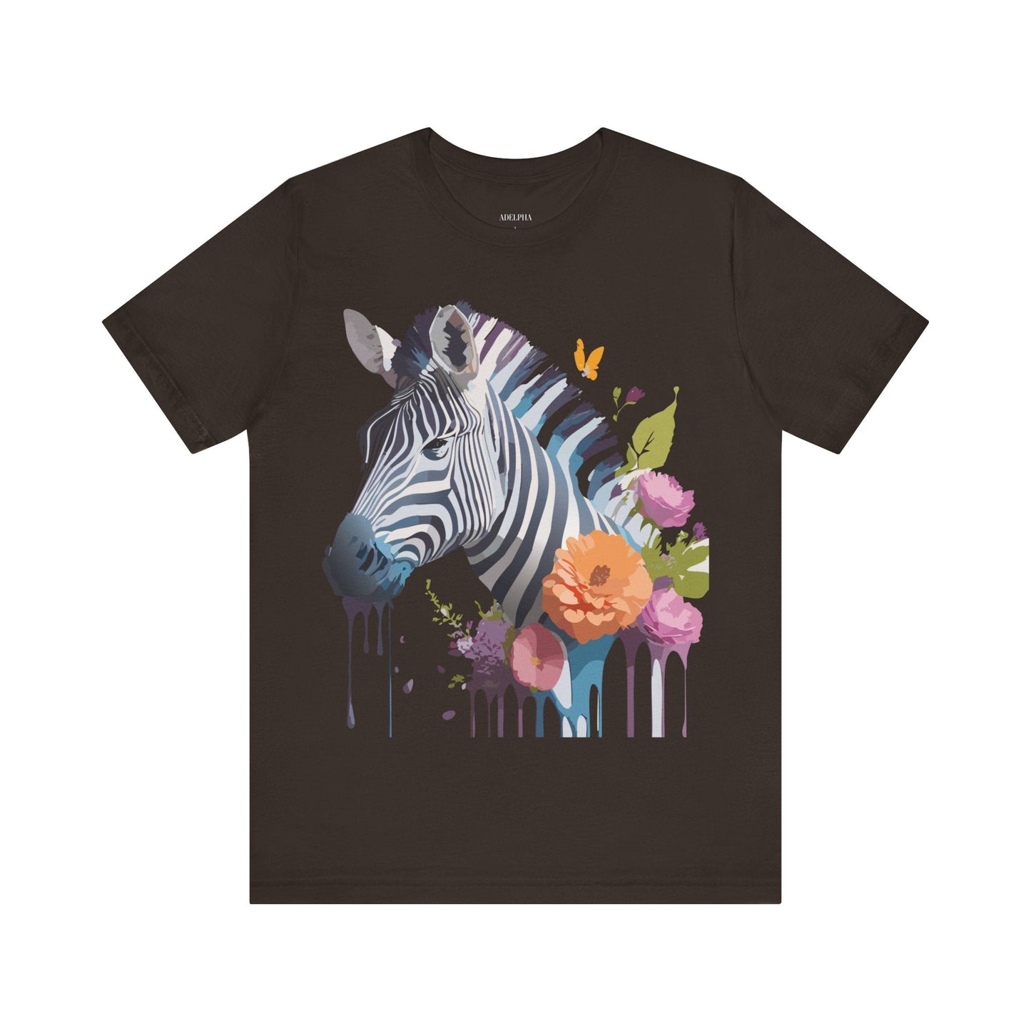 Unisex Zebra Graphic Tee Featuring Adelpha Artwork Vintage Inspired Short Sleeve Shirt