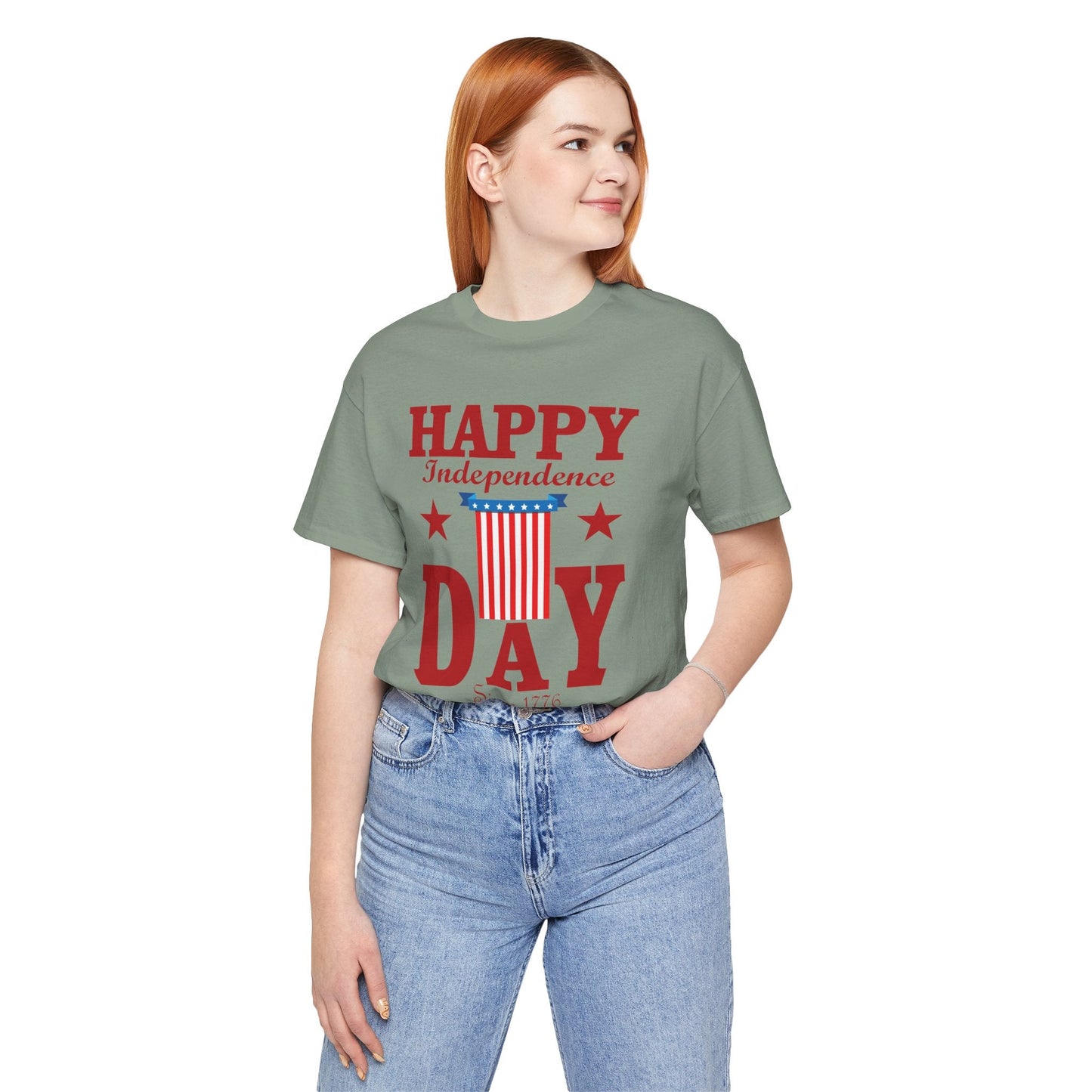 Happy Independence Day Graphic Unisex Cotton T-Shirt 018