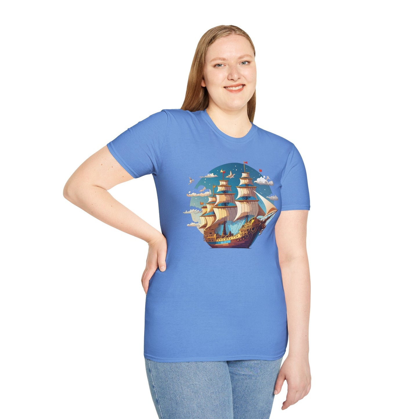 Ship T Shirts Frigate Vessel Tee Shirt Unisex Gildan Softstyle 64000 Cotton Tee Comfort Fit