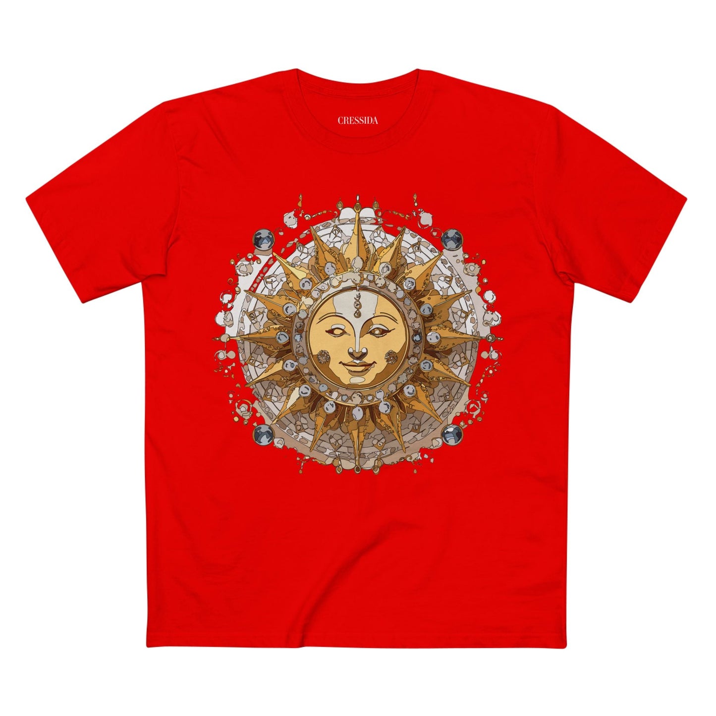 Gold Sun Graphic Unisex 100 Cotton T-Shirt with Golden Art Design 5
