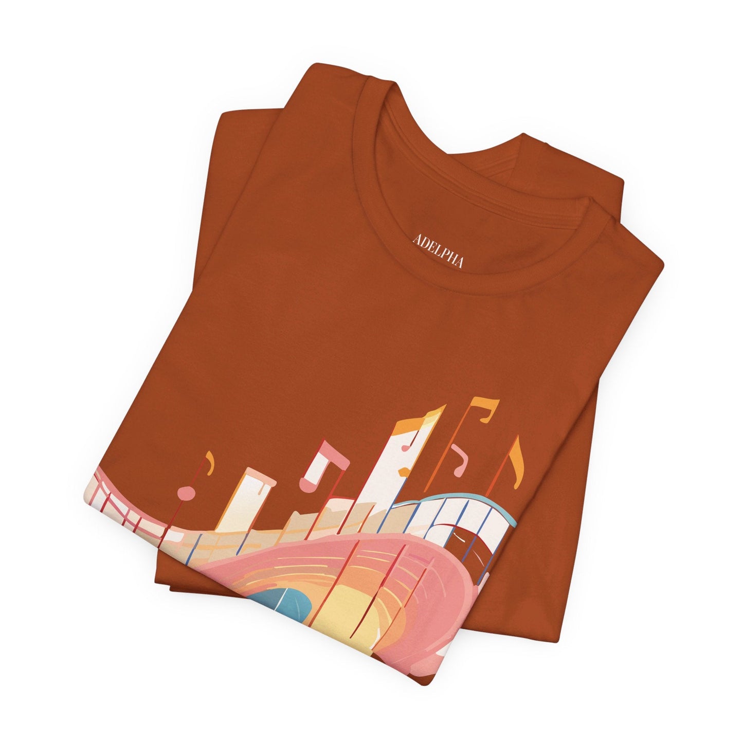 Music Graphic Unisex 100 Cotton Vintage Art with Musical Elements Tee 22