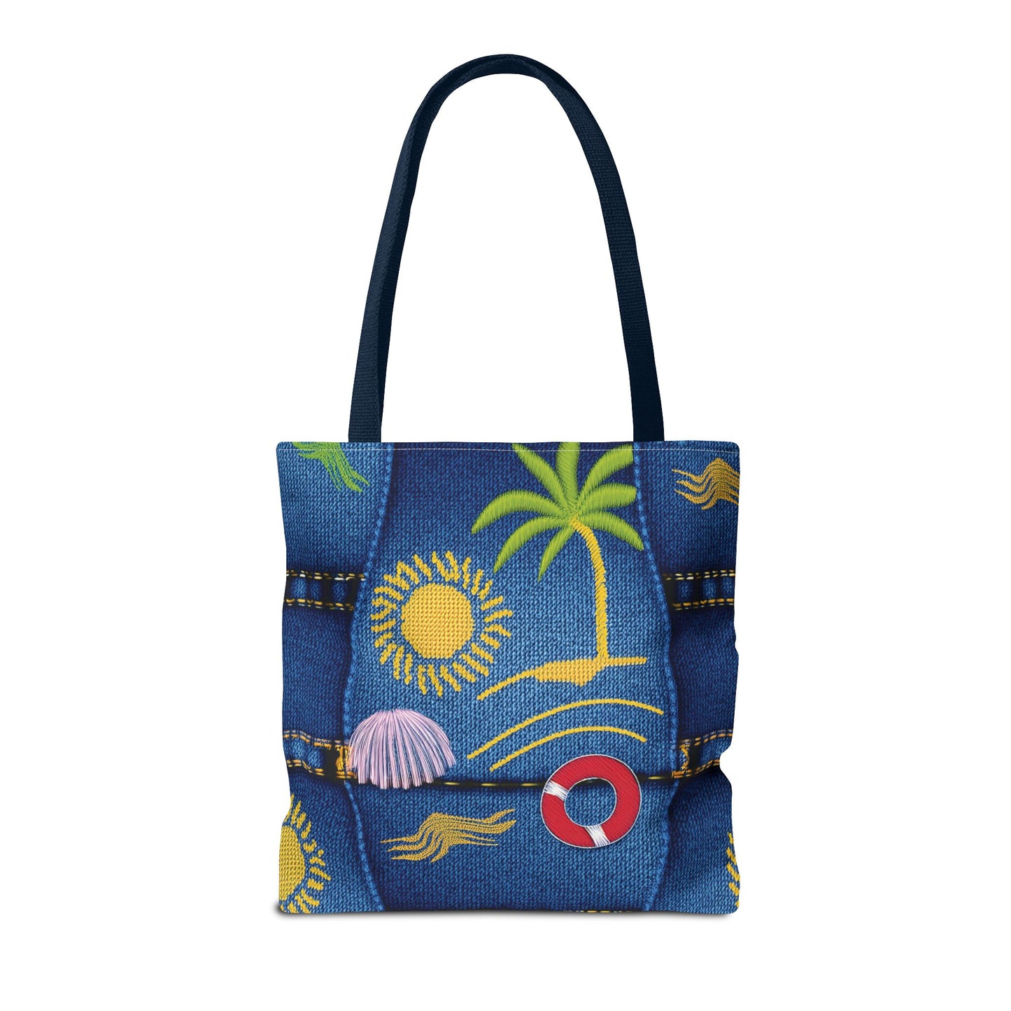 Denim Fabric Imitation Print Unisex Canvas Bag Poly Spun 3 Sizes Tote Bag 182-5