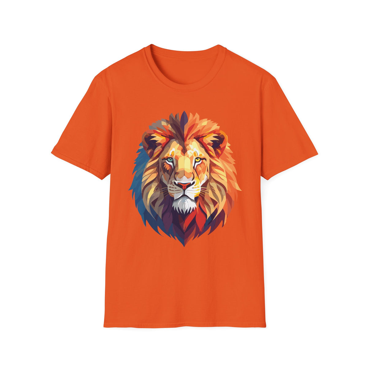 Colorful Lion Head T-Shirt | Vibrant Animal Portrait, Wildlife Tee