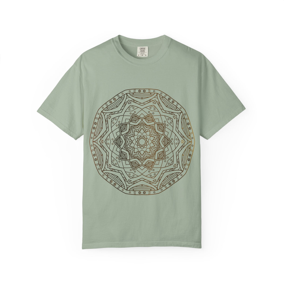 Unisex Garment Dyed Cotton T-Shirt with Mandala Graphic Design
