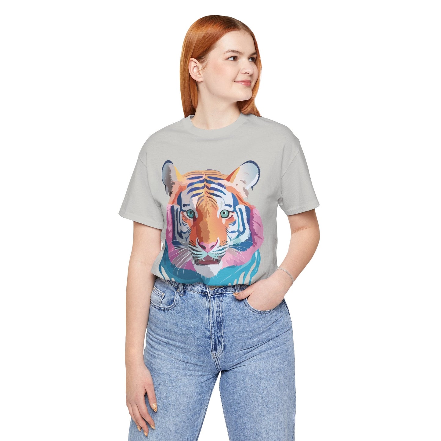 Tiger Shirt Graphic Tee Unisex Jersey Short Sleeve Art Design By Adelpha Vintage Inspired Artwork