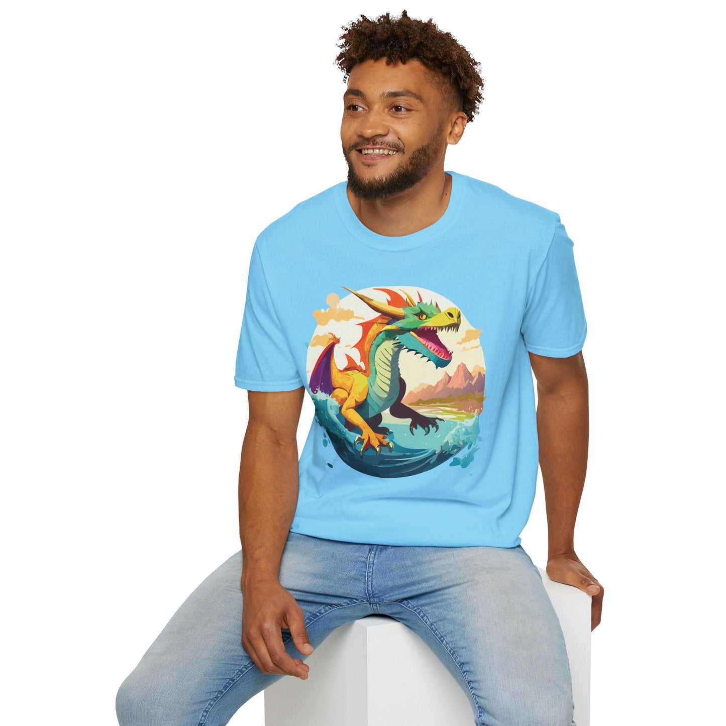 Dragon T Shirt Unisex Animal Print Dragon Shirt Gildan Softstyle Cotton Tee 64000