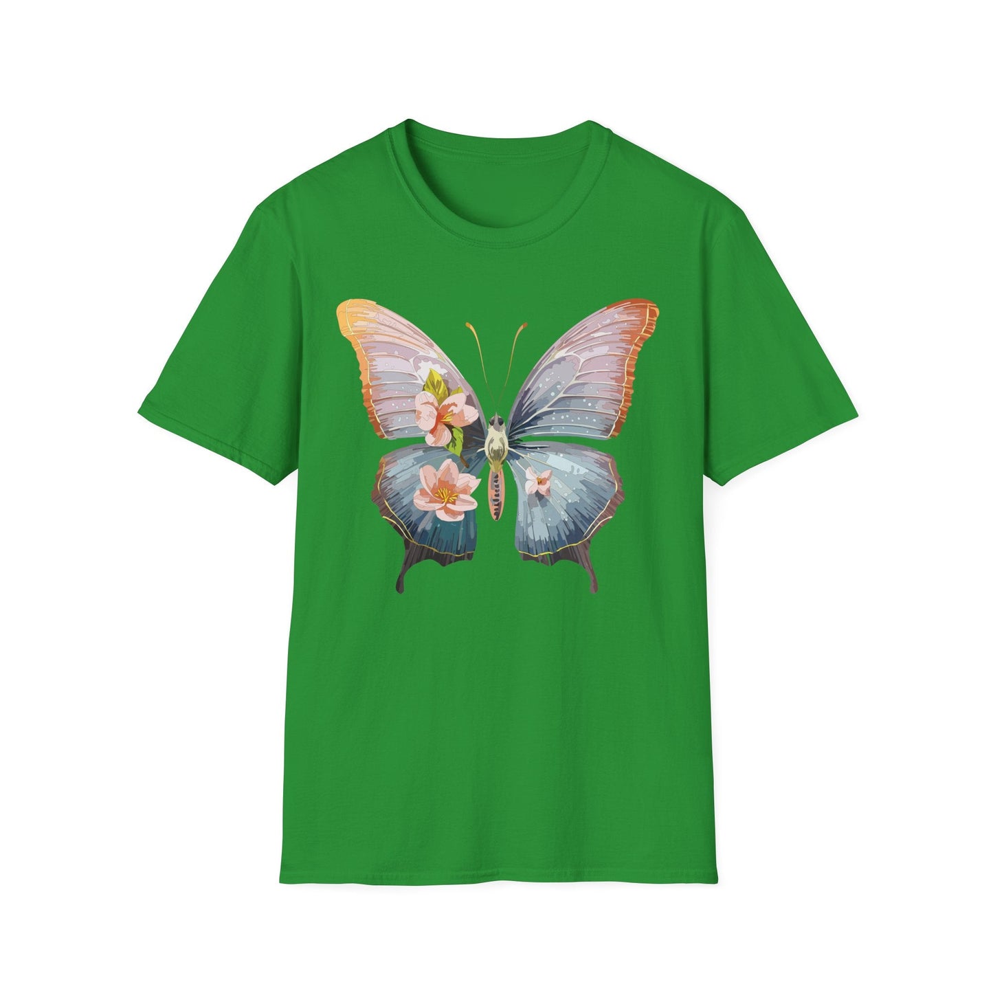 Butterfly Print T Shirt For Men Women Unisex Monarch Design Softstyle Cotton Tee