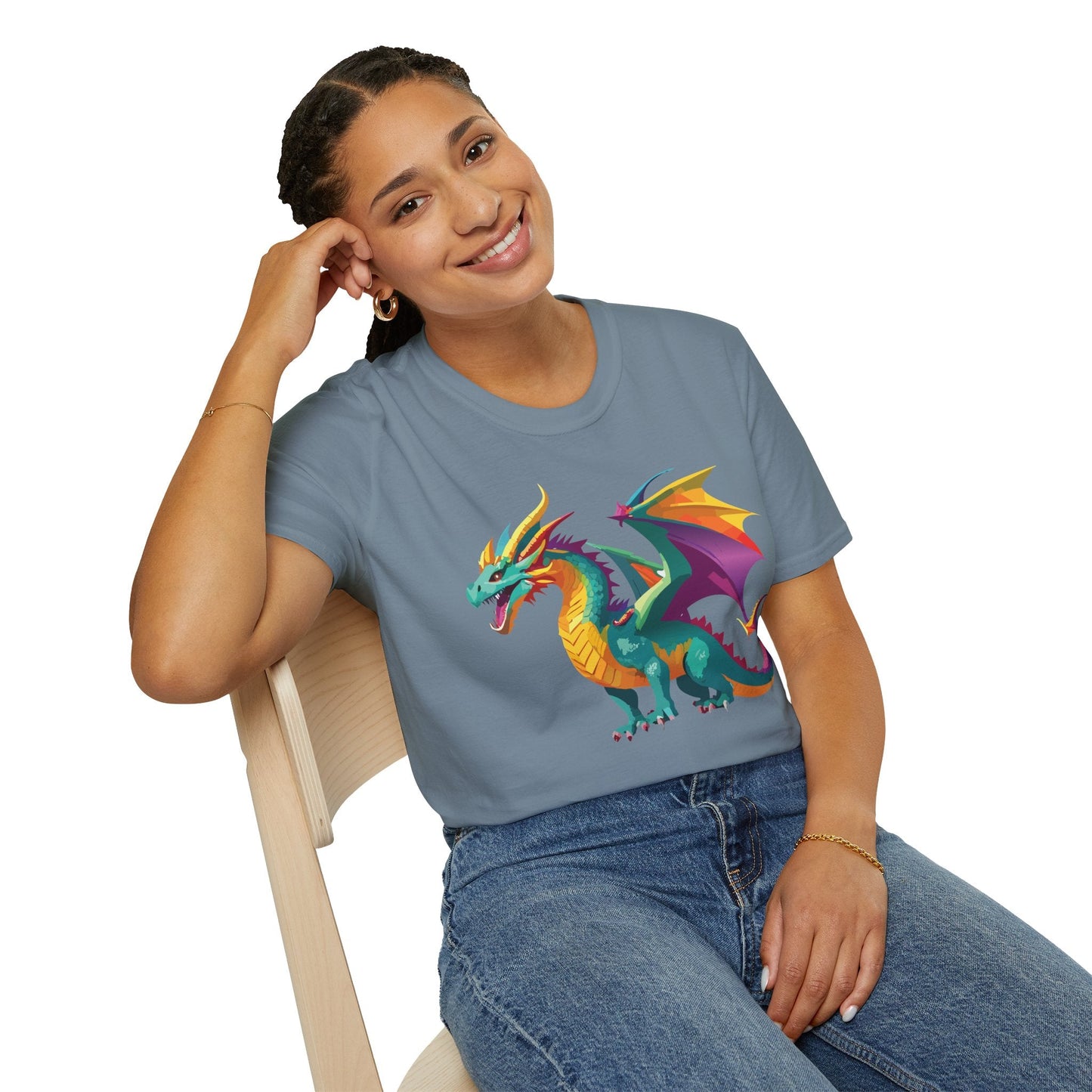 Dragon T Shirt Unisex Short Sleeve Art Design Gildan Softstyle Cotton Tee For Animal Lovers