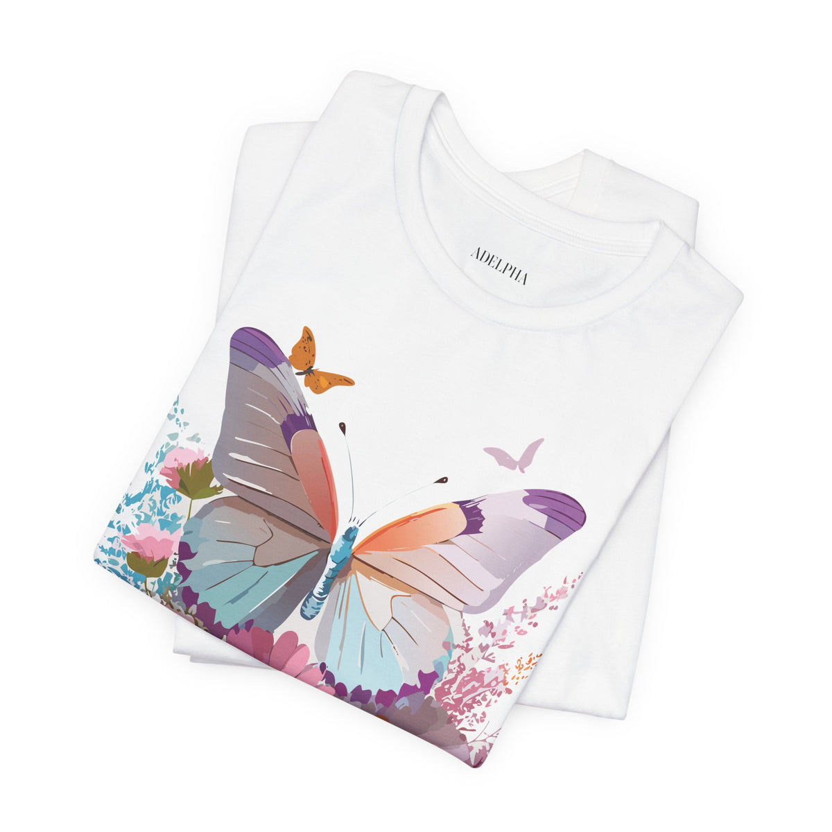 Butterfly Graphic Unisex Cotton Bella+Canvas Tee with Art Design n23