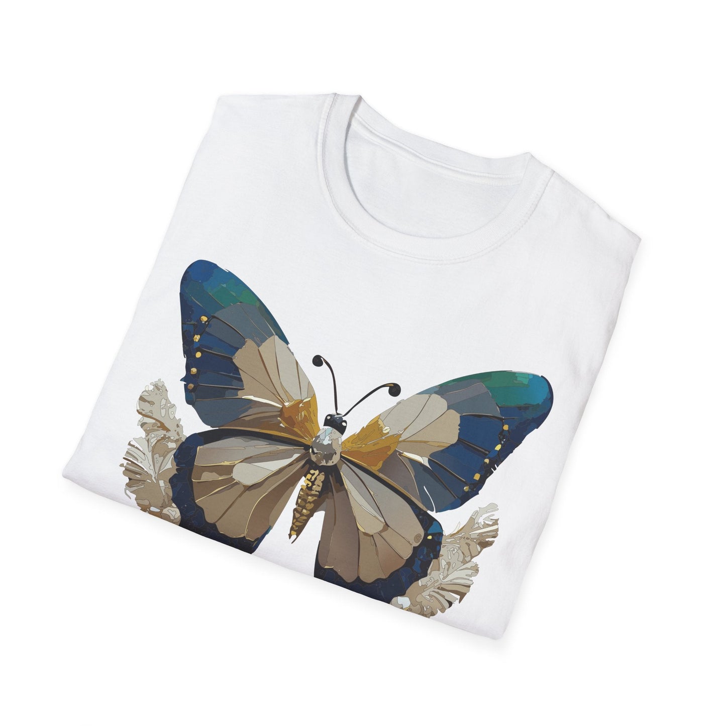 Butterfly Themed Unisex T Shirt With Monarch Design Gildan Softstyle 64000 Premium Ring Spun Cotton