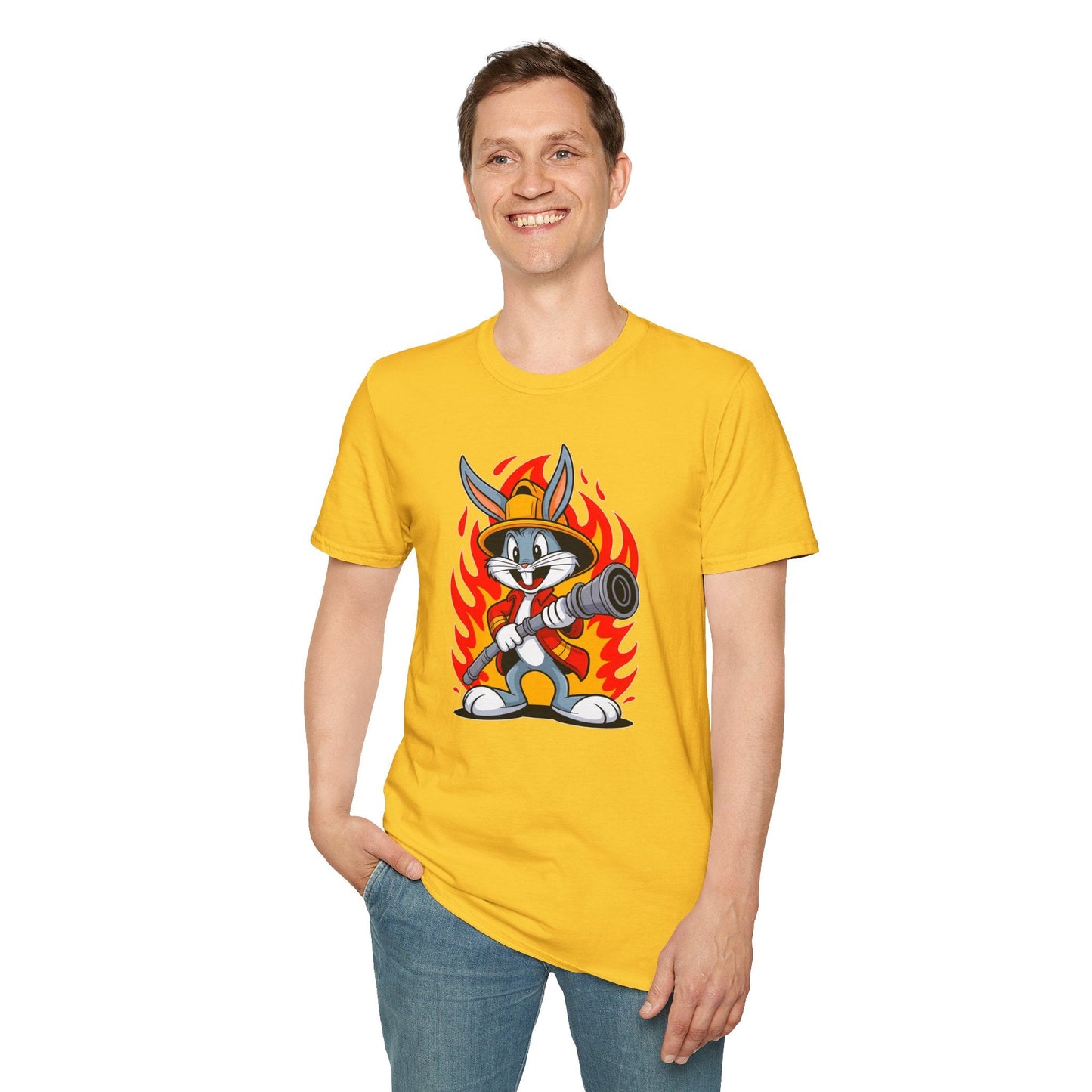 Bugs Bunny T Shirt Unisex Cartoon Graphic Tee 100 Percent Ring Spun Cotton Softstyle