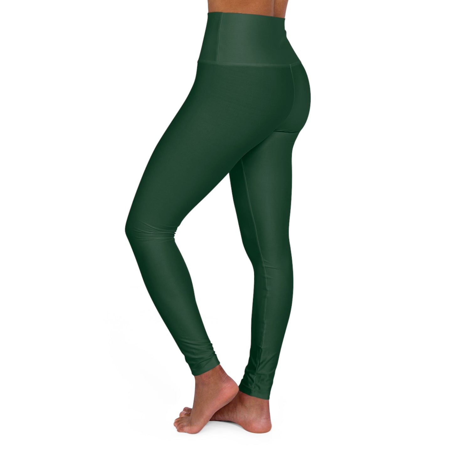 Deep Forest Green Color High-Waist Yoga Leggings Women's Seamless Poly-Span Stretchy Pants XS-2XL