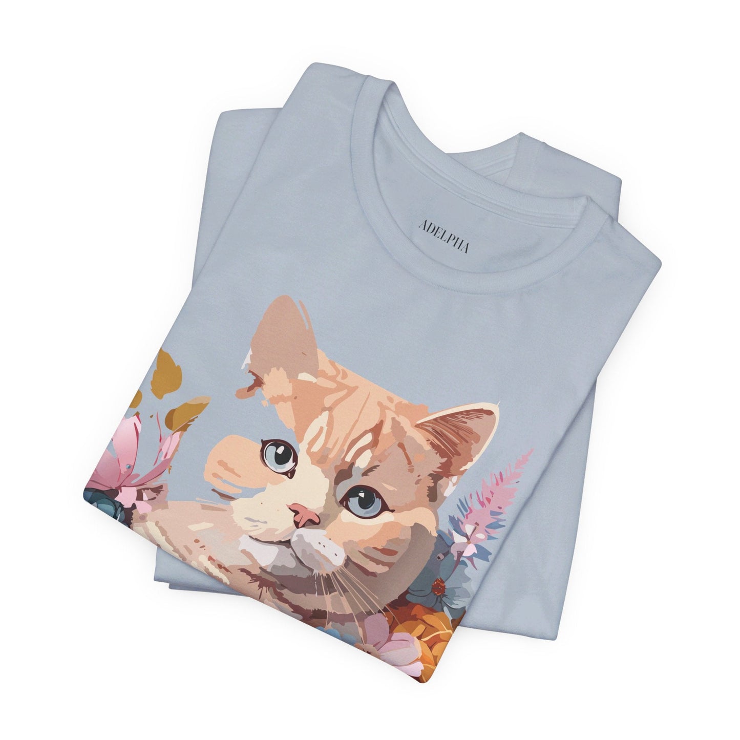 Cat Shirt Graphic Tee Unisex Vintage Inspired Adelpha Art Design