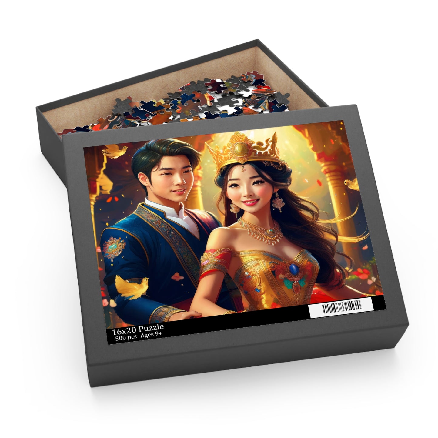 Prince and Princess Puzzle 500-Chipboard Pieces in Box | Kids Puzzles Size: 16" x 20",  Ages 9+ and Family pn35