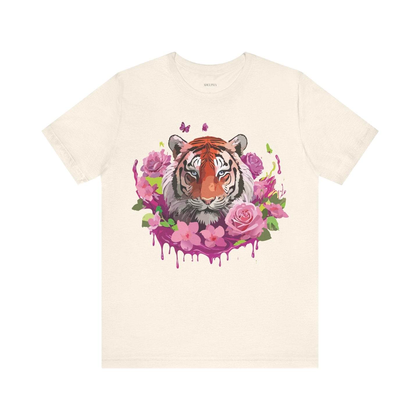 Tiger Graphic Tee Unisex Jersey Short Sleeve Art Design By Adelpha Vintage Inspired Premium