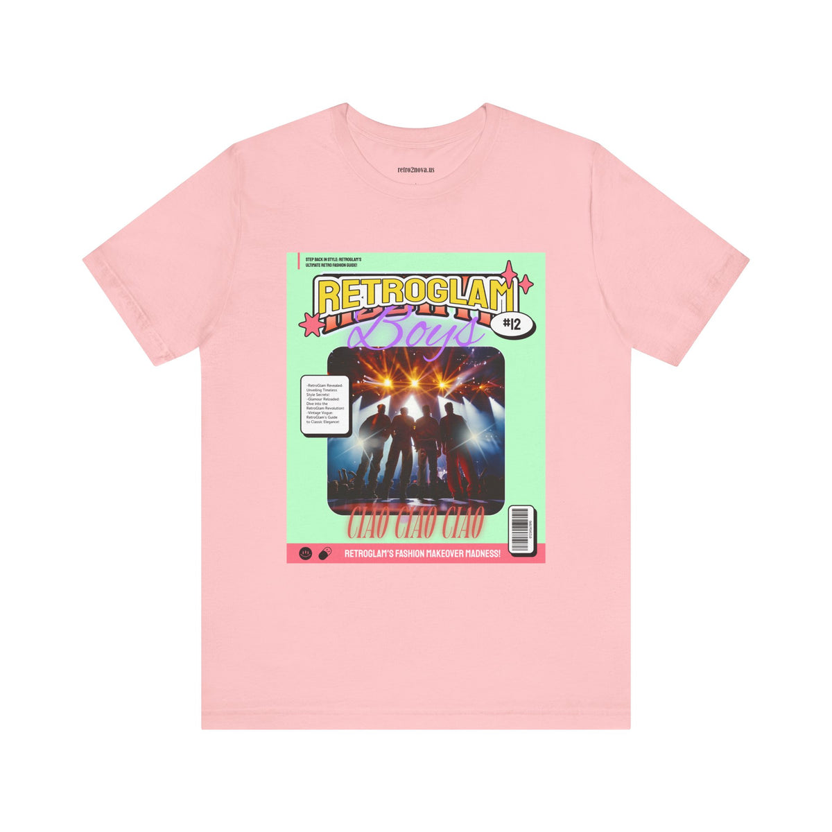 Magazine Cover Graphic Unisex Cotton Bella+Canvas Tee with Retro Poster ab28