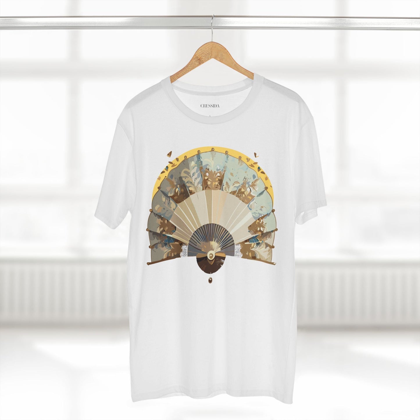 Antique Fan Graphic Design T-Shirt Unisex 100 Cotton Floral Carnival Artwork Tee 26