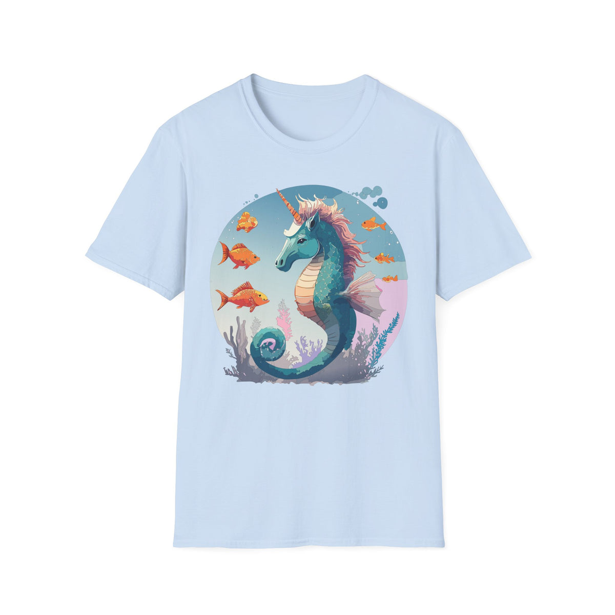 Sea Unicorn Seahorse T-Shirt | Nautical Mythical Creature Tee
