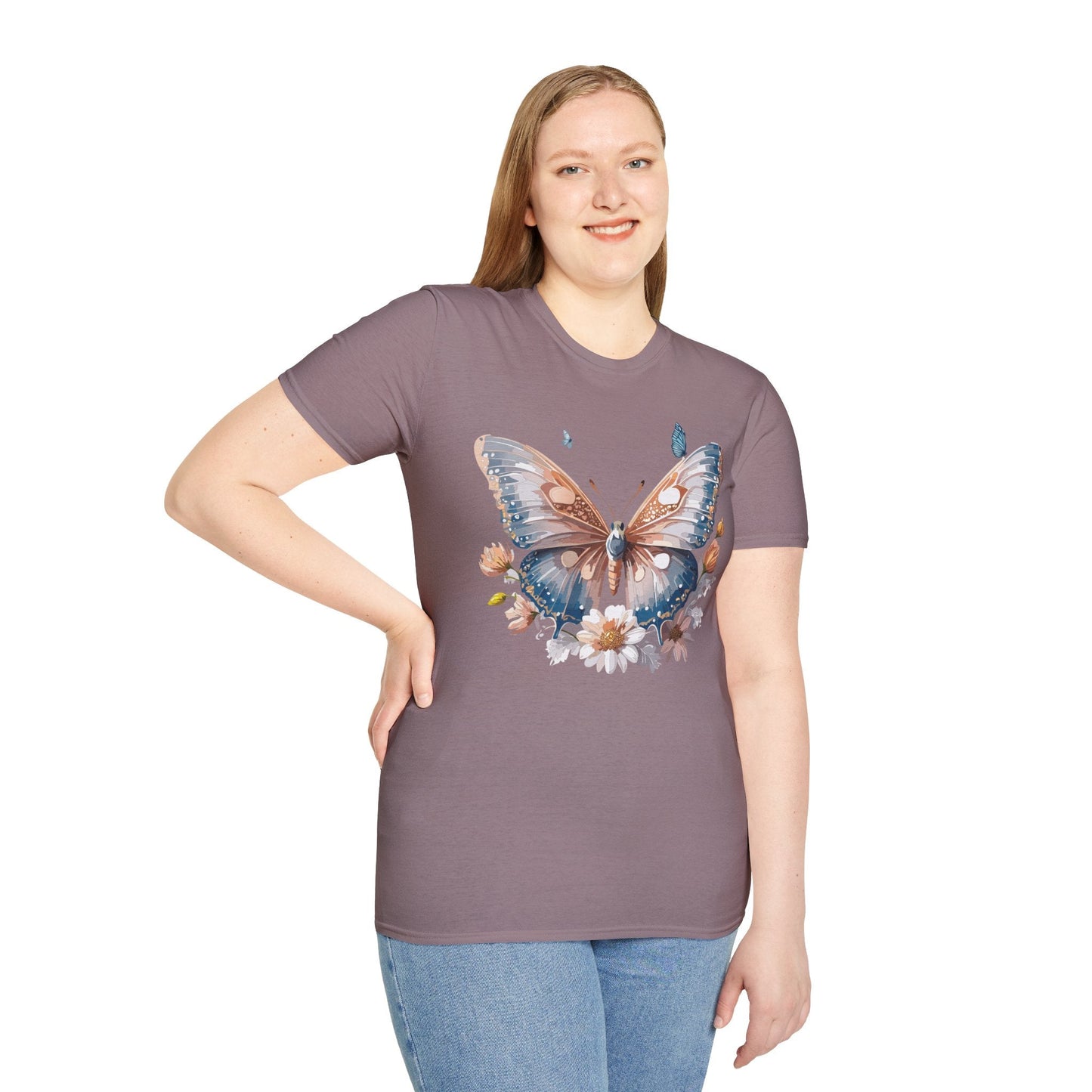 Butterfly Shirt Unisex Monarch Design Gildan 64000 Ring Spun Cotton Softstyle Tee For Comfort