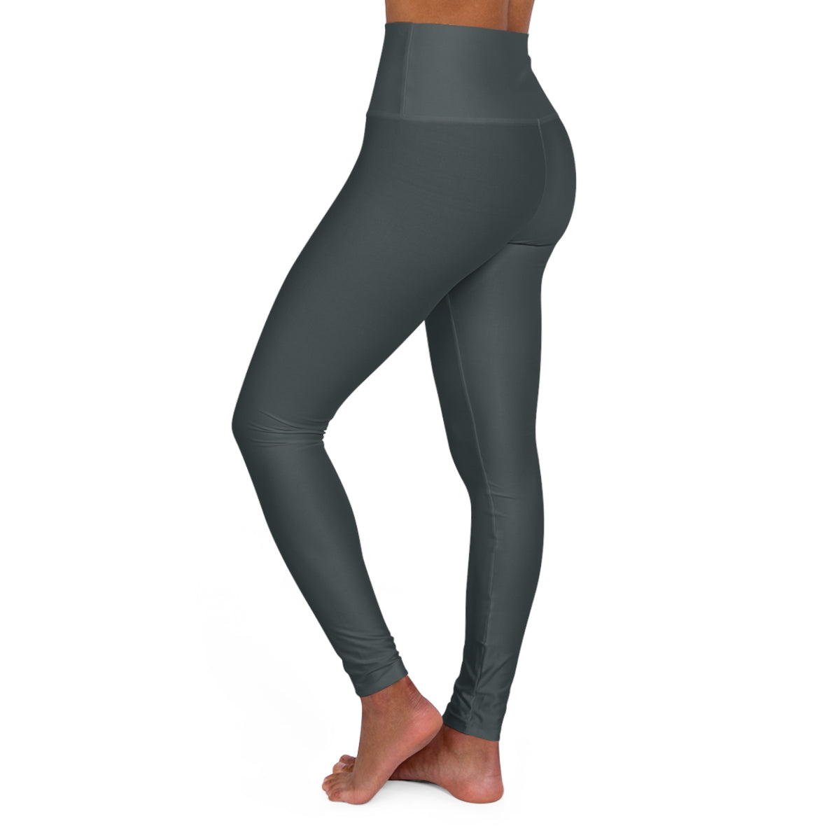 Iron Grey Color High-Waist Yoga Leggings Women's Seamless Poly-Span Stretchy Performance Pants