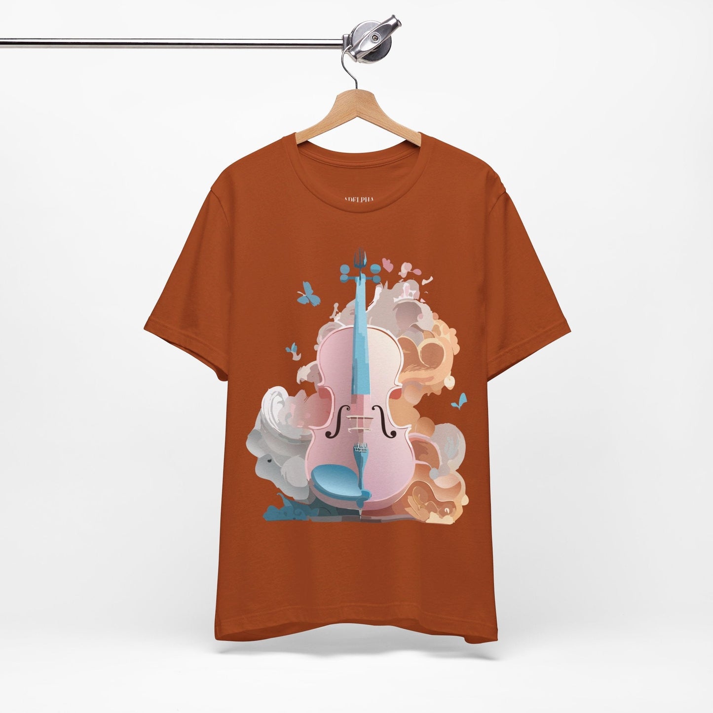 Music Graphic Unisex 100 Cotton Vintage Art with Musical Elements Tee 11