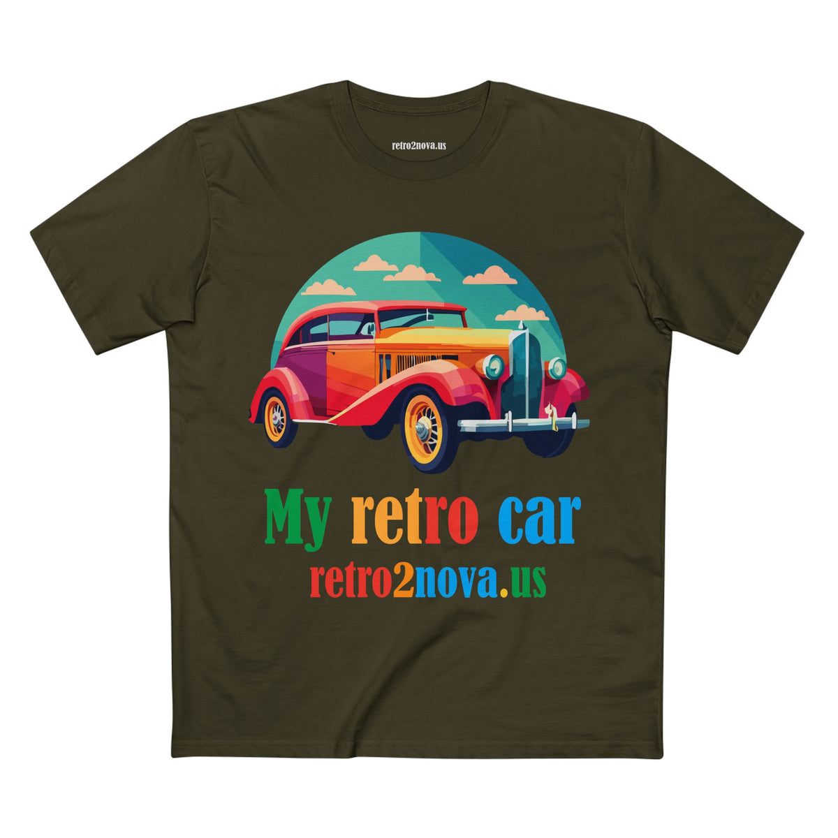 Retro Car Vintage Graphic Tee Staple Unisex 100 Cotton Tee Shirt - RC-20