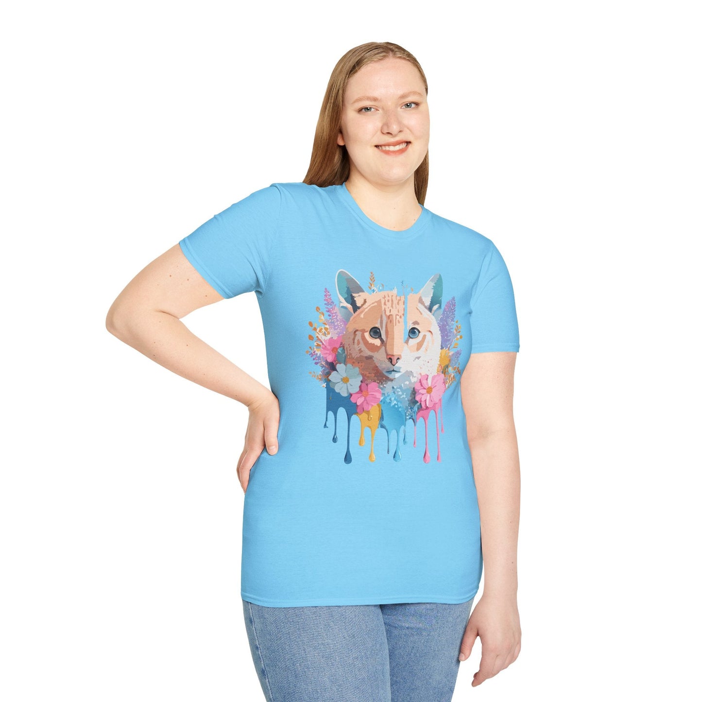 Unisex Cat Shirt Softstyle Tee 100 Percent Ring Spun Cotton Gildan 64000