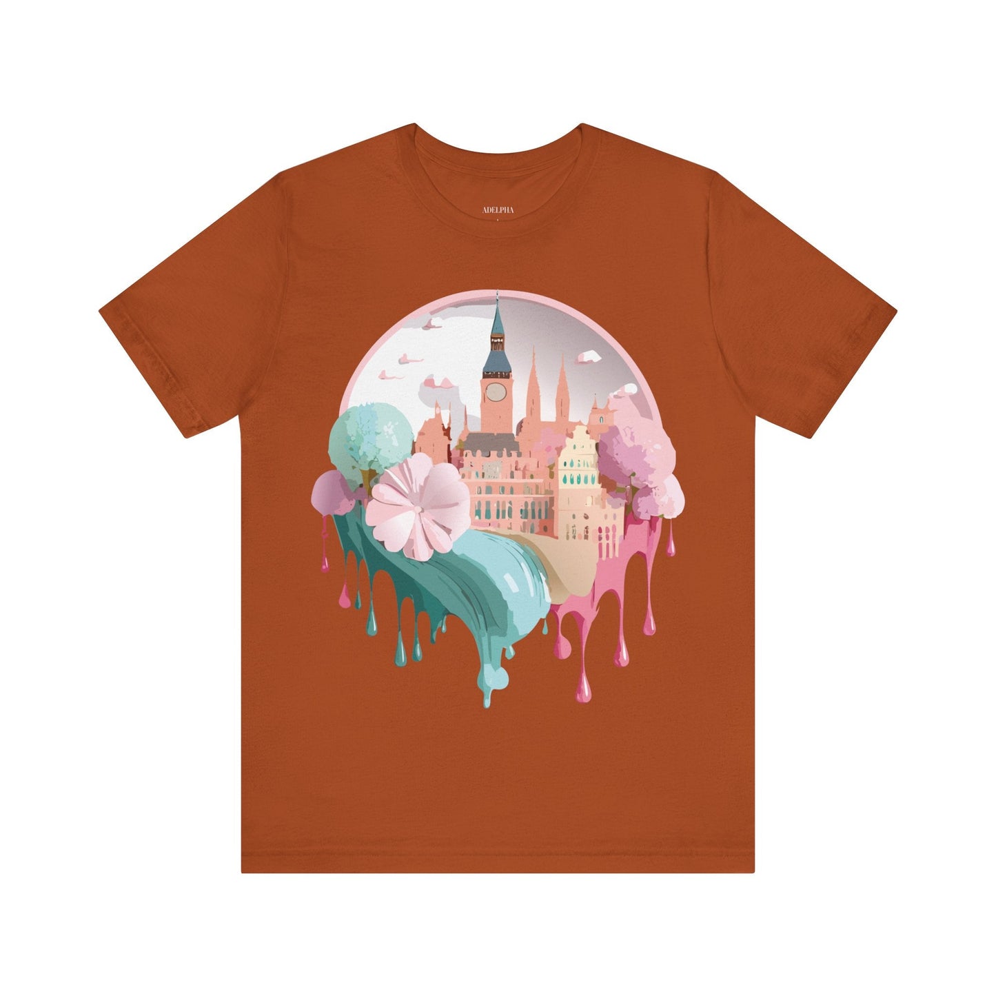 Prague Tourist Graphic Tee by Adelpha Unisex Vintage Style Short Sleeve Shirt Collection