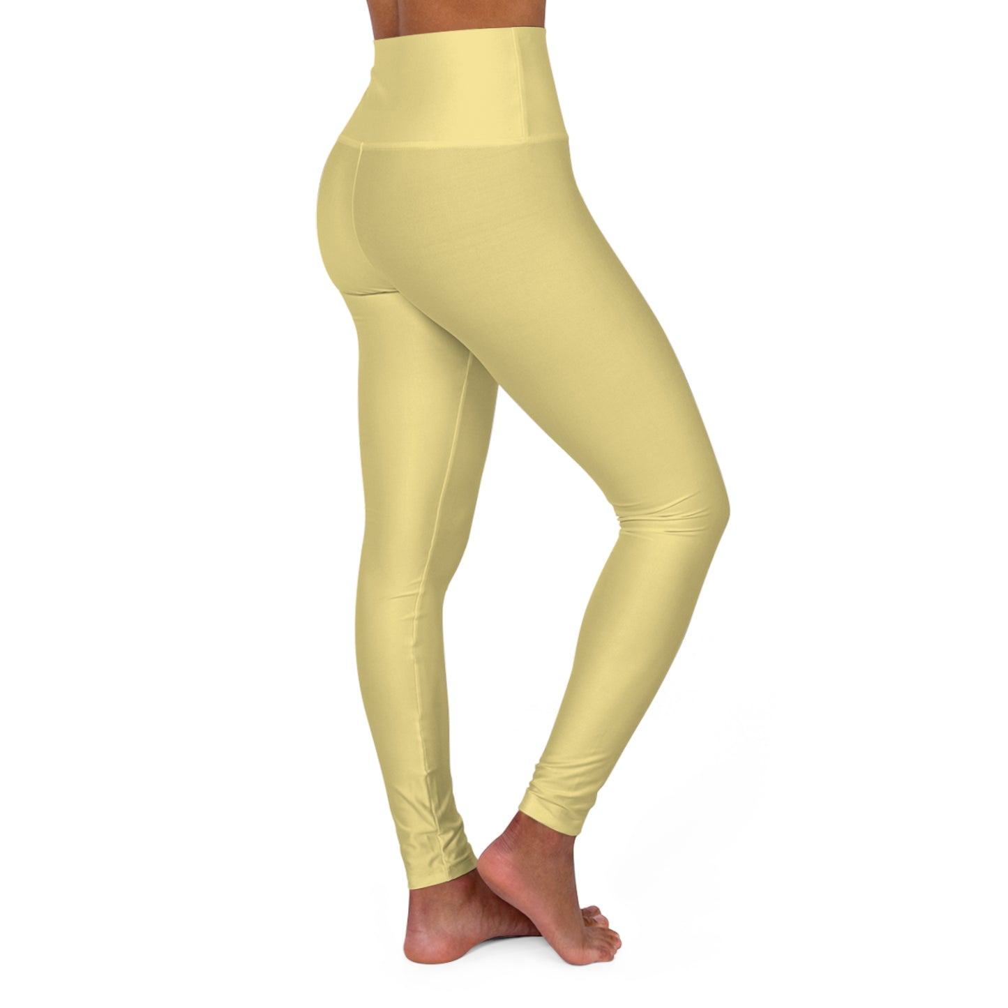 Summer Yellow Color High-Waist Yoga Leggings Women's Seamless Poly-Span Stretchy Pants XS-2XL