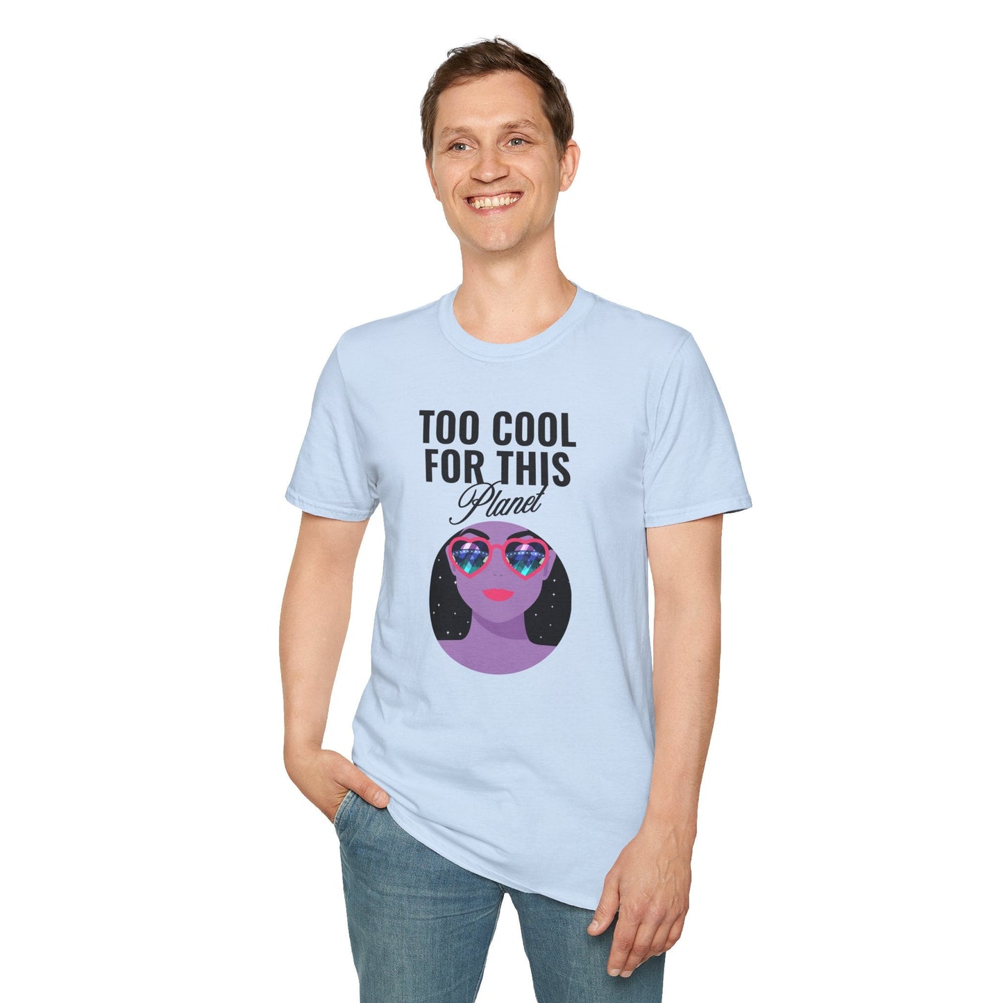 Too Cool For This Planet TShirt  Retro Alien Sunglasses Graphic Tee