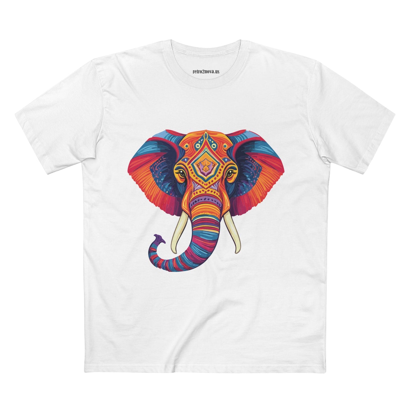Elephant Animal Shirt Unisex Premium Cotton Tee With Original Art Design From Retro2Nova Art Collection