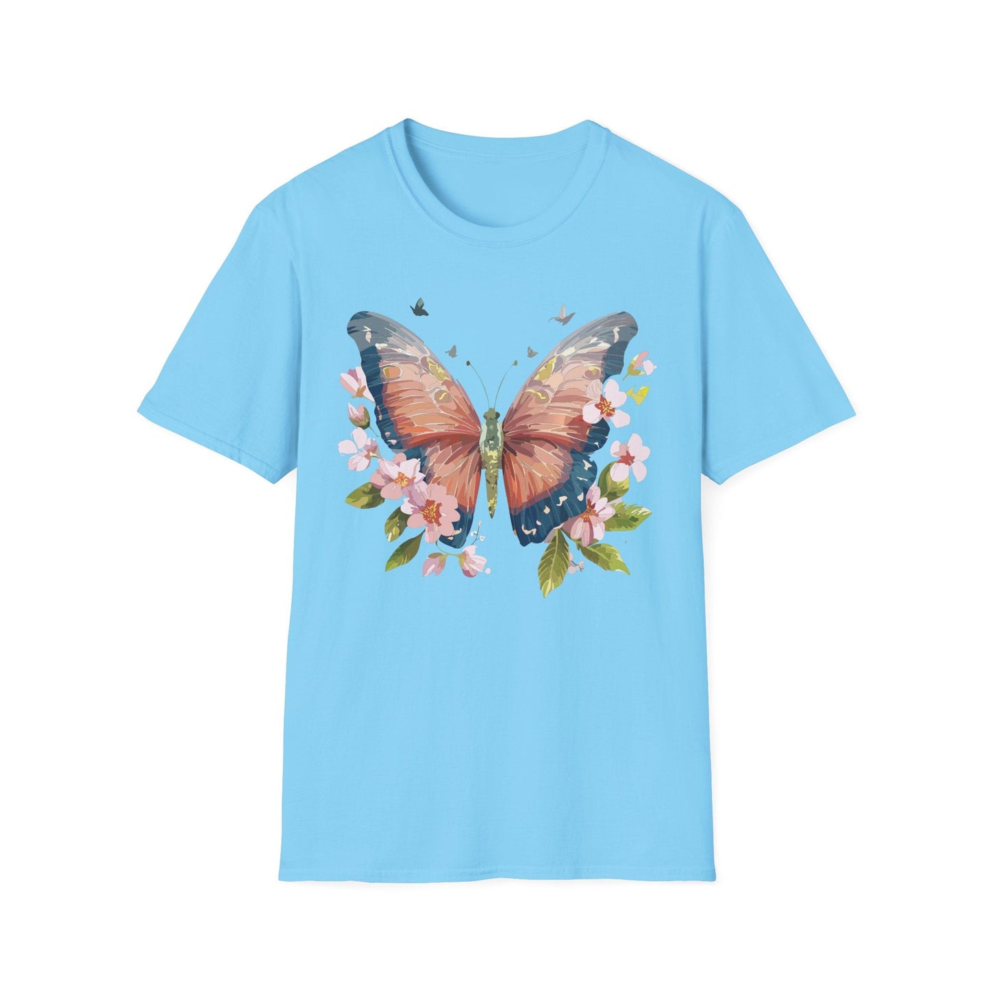 Unisex Monarch Butterfly T Shirt Softstyle 64000 Gildan Ring Spun Cotton Tee Lightweight Comfort