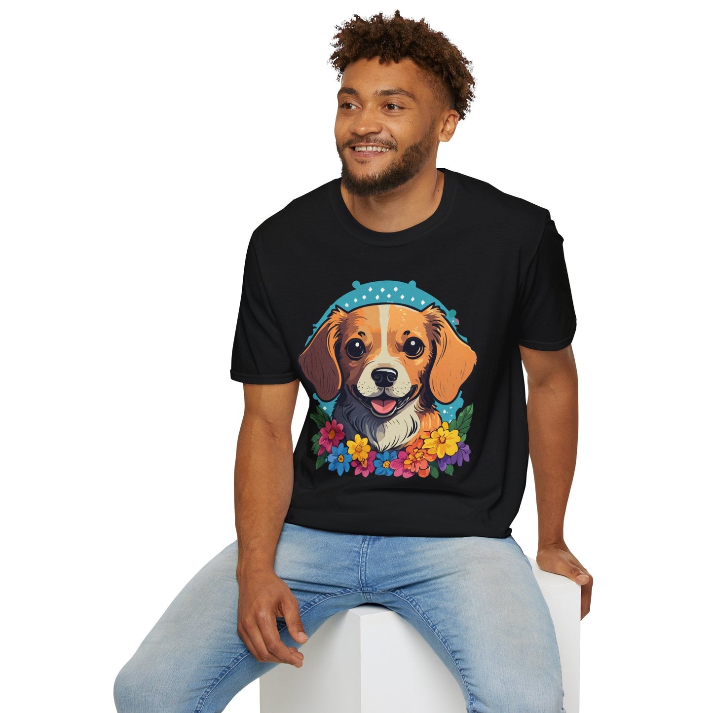 Dog Shirt Unisex Animal Tee Softstyle Cotton Ring Spun Comfort