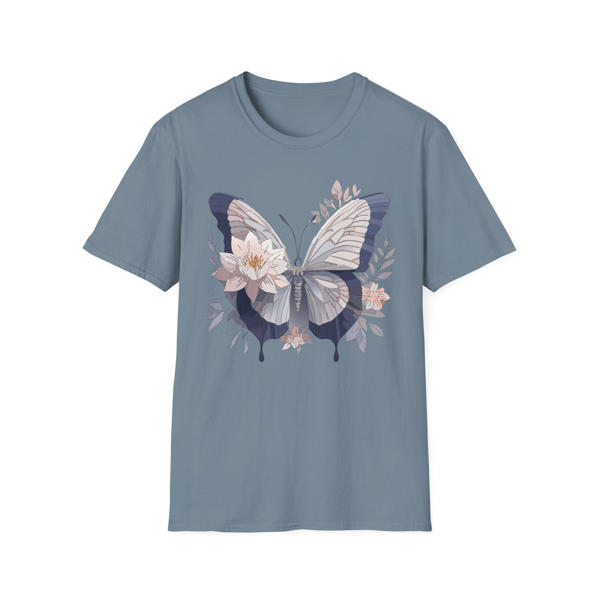 Floral Butterfly Flower Wings Graphic Design Unisex 100 Cotton Gildan T-Shirt