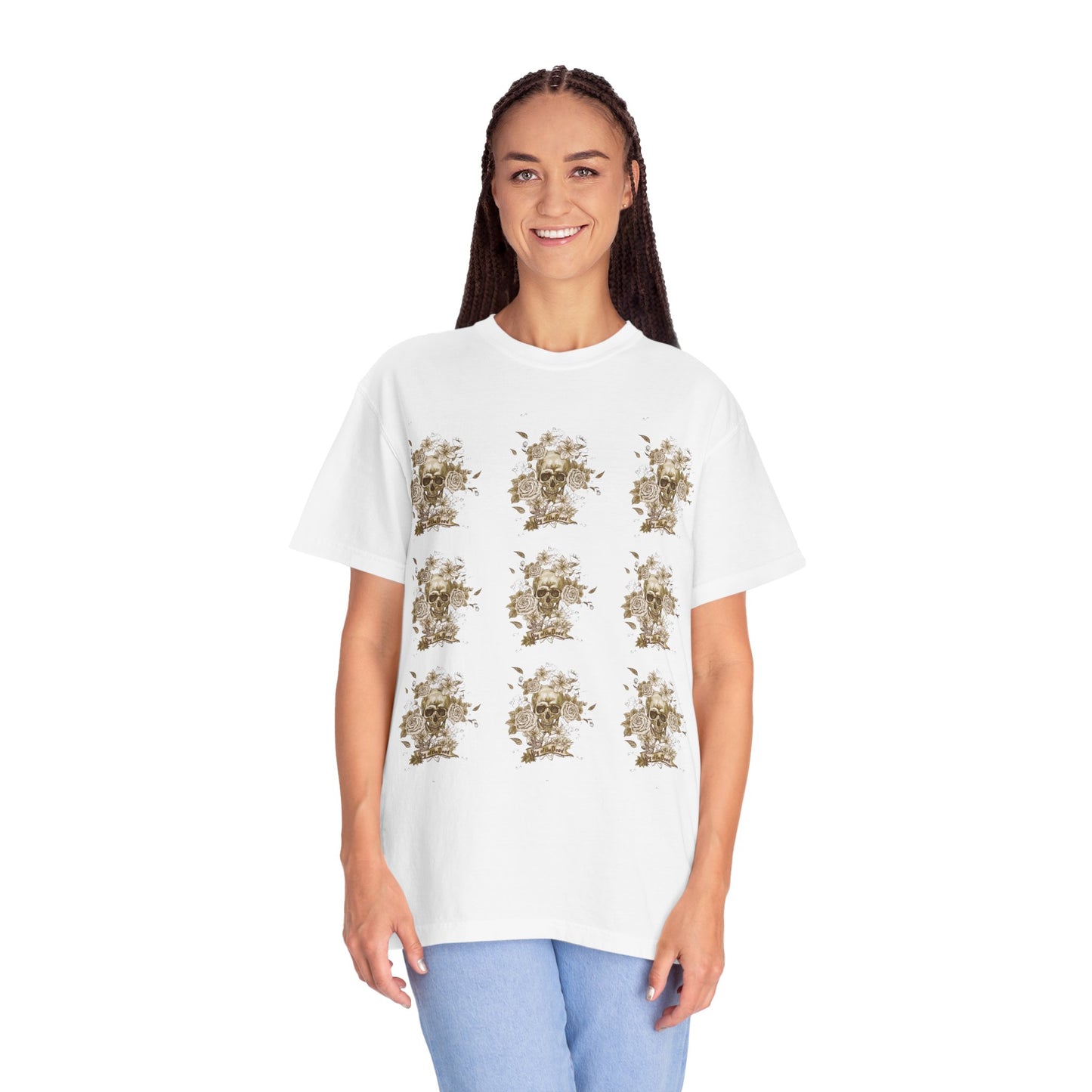 Unisex Cotton Tee Shirt with Skull