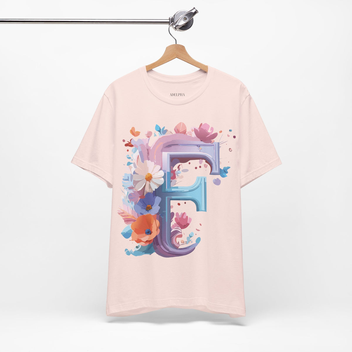 Letter F Graphic Unisex Cotton Bella+Canvas Tee with Art Letter Design