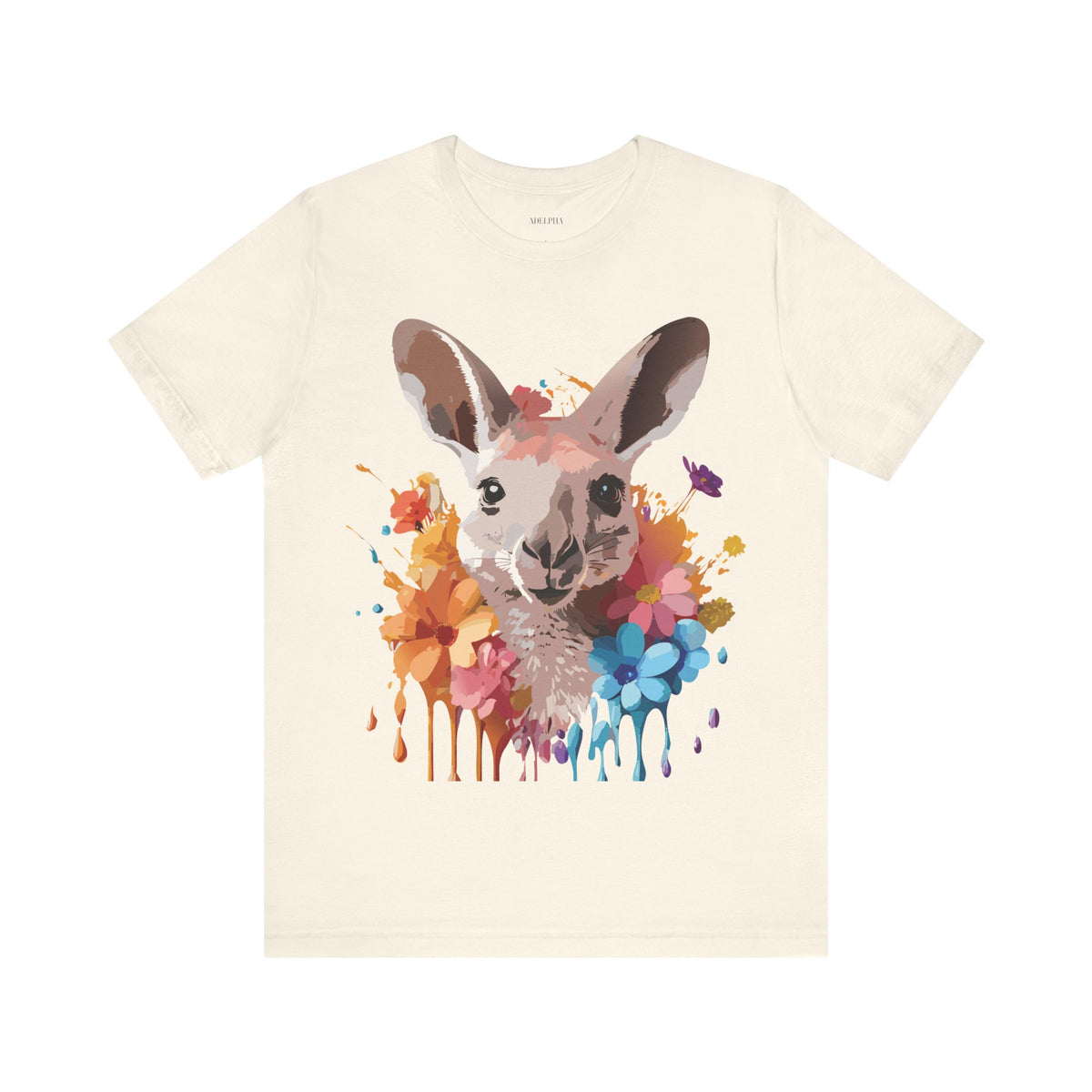 Kangaroo Graphic Unisex Cotton Bella+Canvas Tee with Art Animal Design e41