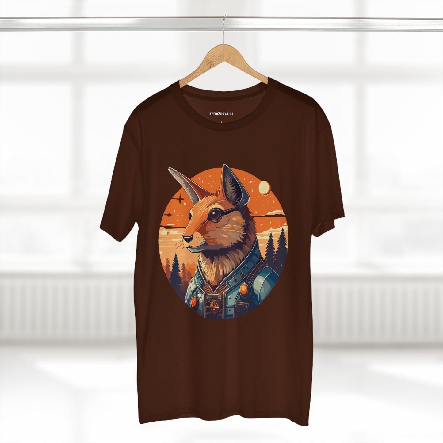 Rabbit Shirt Unisex Premium Cotton Tee With Original Art By Retro2Nova Animal Collection Soft Breathable Comfort