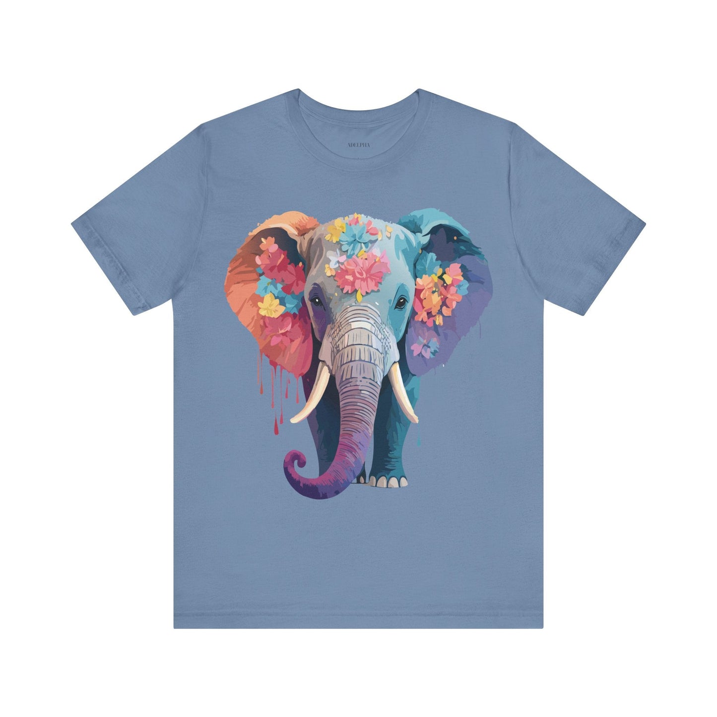 Elephant Graphic Tee By Adelpha Unisex Short Sleeve Shirt With Vintage Artwork Design