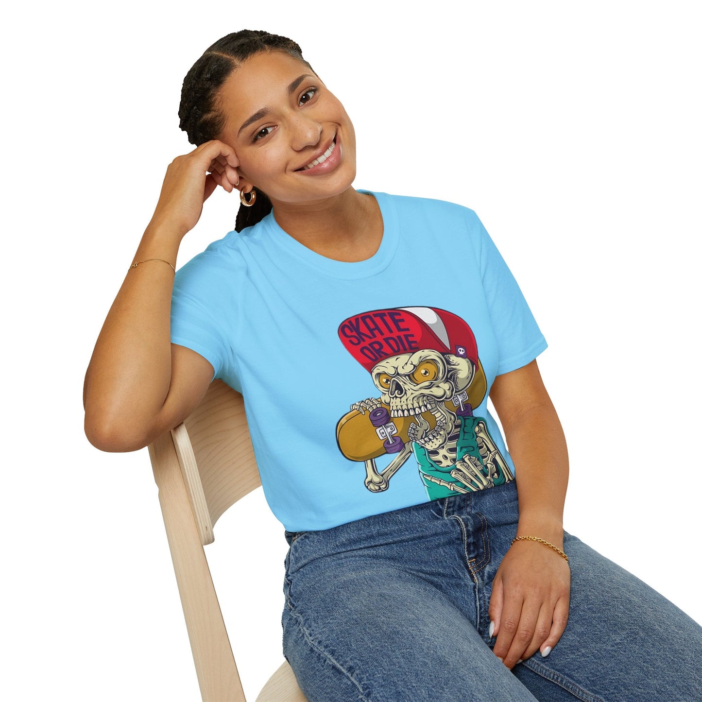 Skull T Shirt Skeleton Tee Unisex Softstyle Cotton Gildan 64000 Graphic Tee For Everyday Wear