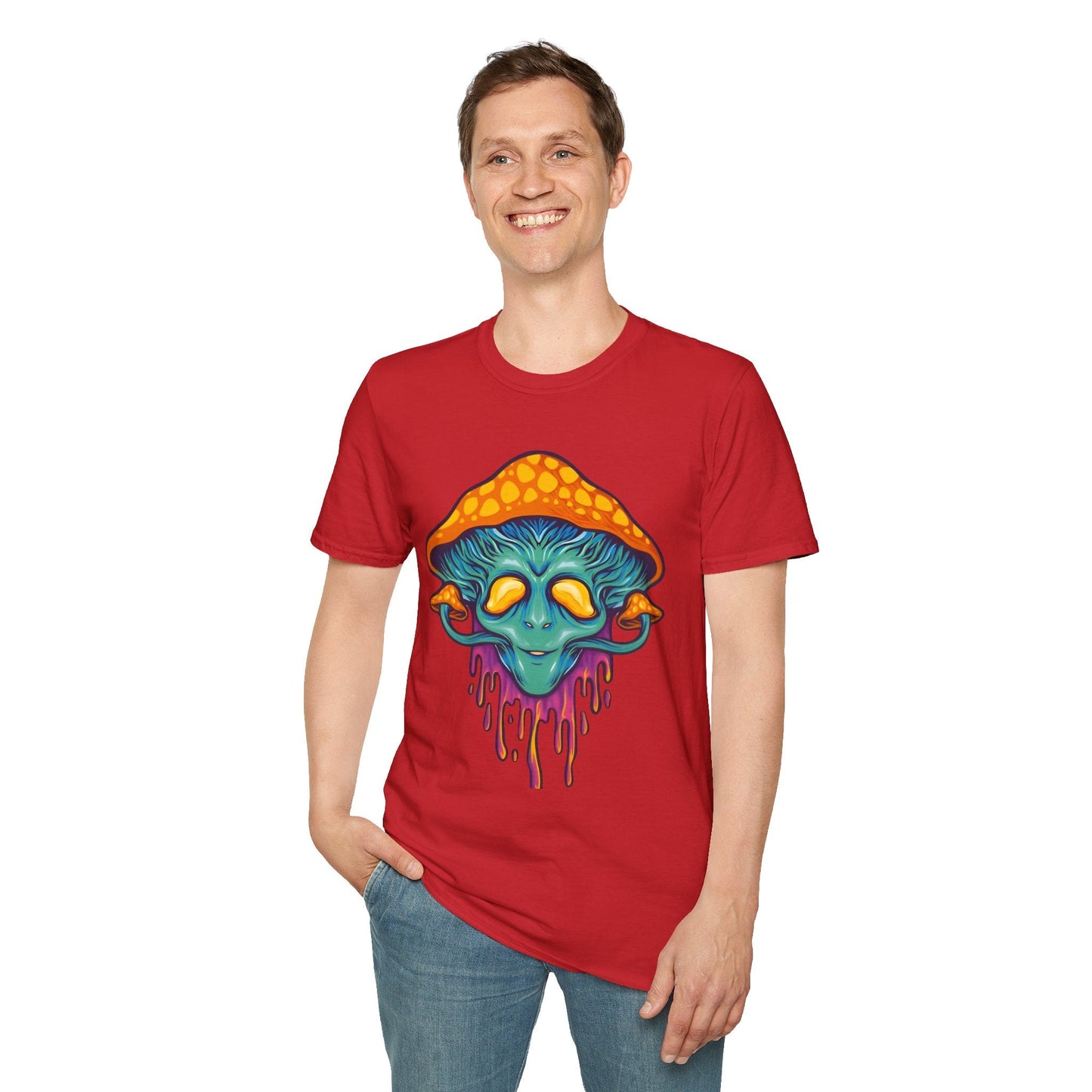 Funny Mashroom Graphic Unisex Softstyle Cotton With Cartoon Illustration Design 27