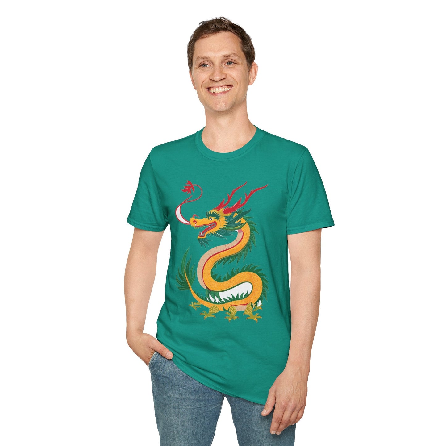 Dragon T Shirt Unisex Dragon Shirt Animal Shirt Gildan Softstyle 64000 100 Percent Cotton Tee