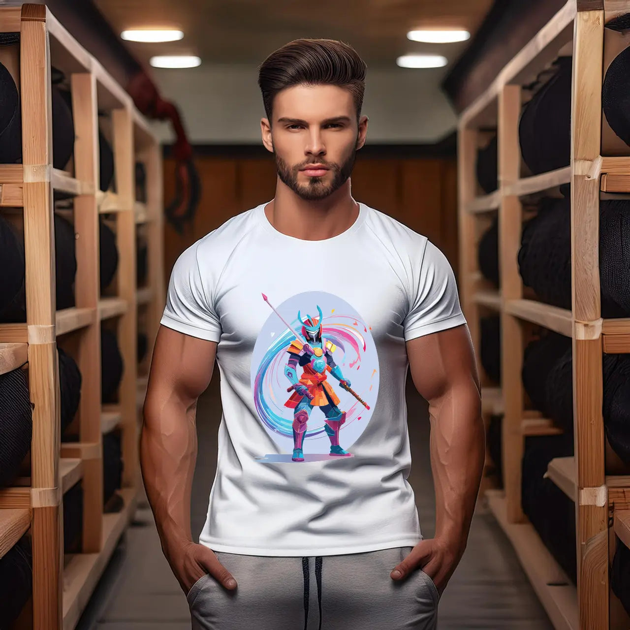 Samurai Graphic Unisex 100 Cotton Staple Tee 19