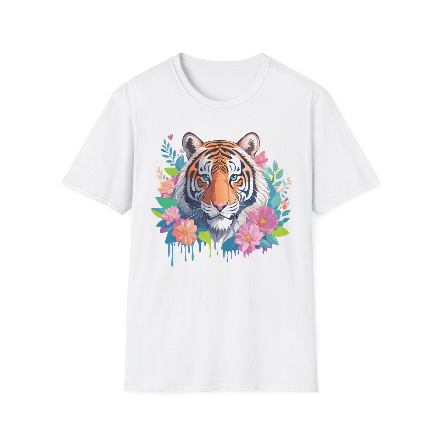 Tiger Themed Unisex Cotton Short Sleeve T Shirt Animal Print Tee